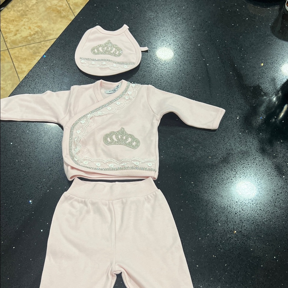 Itty Bitty Toes Pink and Silver Kids Matching Set